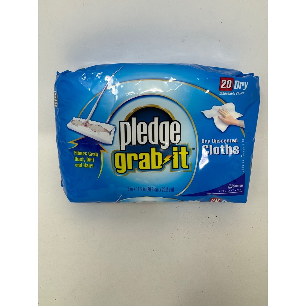 Pledge Grab-it Dry Unscented Cloths 20 Count Disposable Cleaning Dusting Wipes